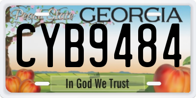 GA license plate CYB9484