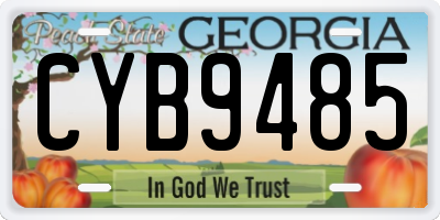 GA license plate CYB9485