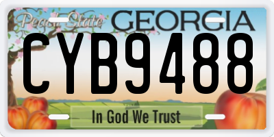 GA license plate CYB9488
