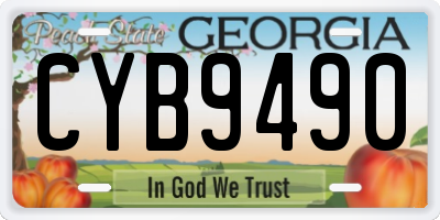 GA license plate CYB9490