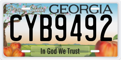 GA license plate CYB9492