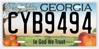GA license plate CYB9494
