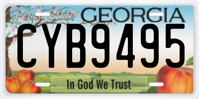 GA license plate CYB9495