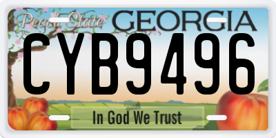 GA license plate CYB9496