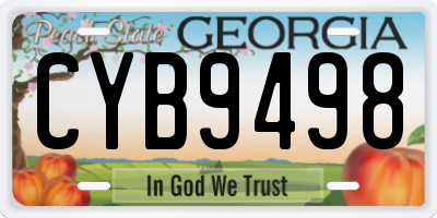 GA license plate CYB9498