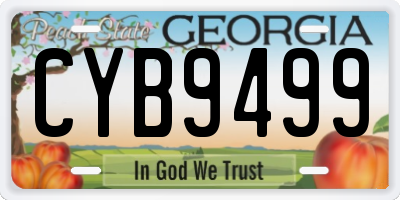 GA license plate CYB9499