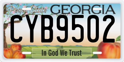 GA license plate CYB9502