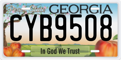 GA license plate CYB9508