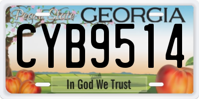 GA license plate CYB9514