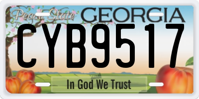 GA license plate CYB9517