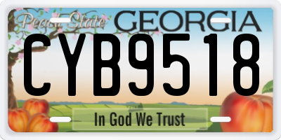 GA license plate CYB9518