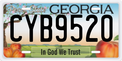 GA license plate CYB9520