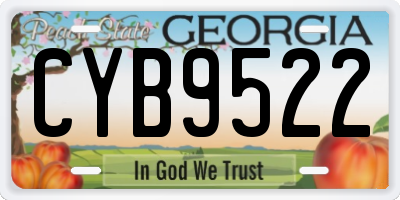 GA license plate CYB9522
