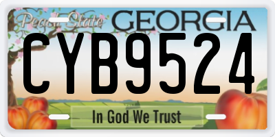 GA license plate CYB9524