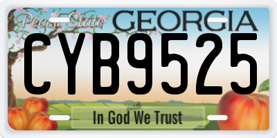 GA license plate CYB9525