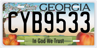 GA license plate CYB9533