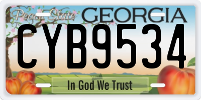 GA license plate CYB9534