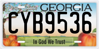 GA license plate CYB9536
