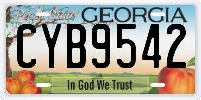 GA license plate CYB9542