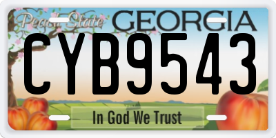 GA license plate CYB9543