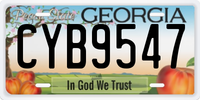 GA license plate CYB9547