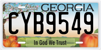GA license plate CYB9549