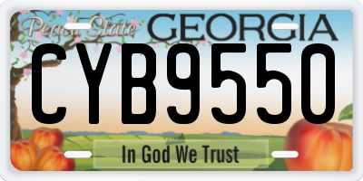 GA license plate CYB9550