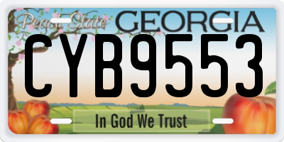 GA license plate CYB9553