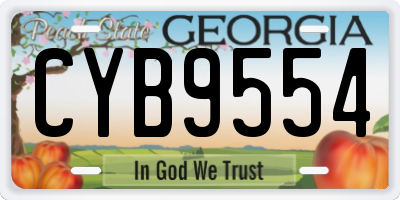 GA license plate CYB9554