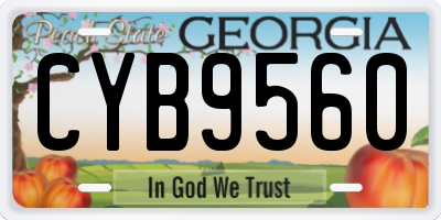 GA license plate CYB9560