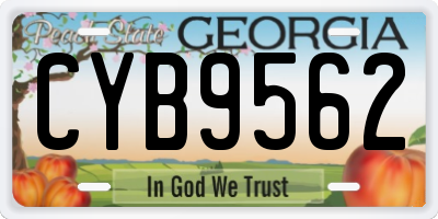 GA license plate CYB9562