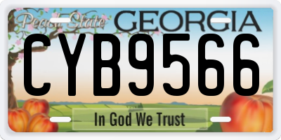 GA license plate CYB9566