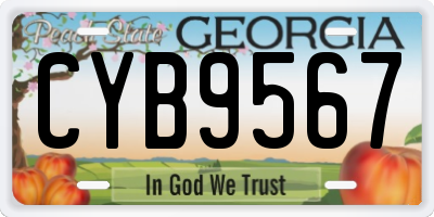 GA license plate CYB9567