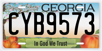 GA license plate CYB9573