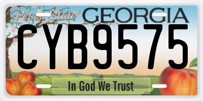 GA license plate CYB9575