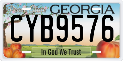 GA license plate CYB9576