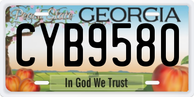 GA license plate CYB9580