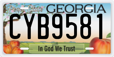 GA license plate CYB9581