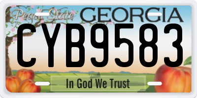 GA license plate CYB9583