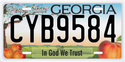 GA license plate CYB9584