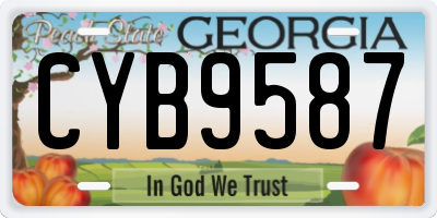 GA license plate CYB9587
