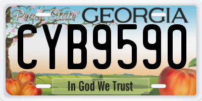 GA license plate CYB9590