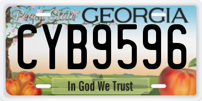 GA license plate CYB9596