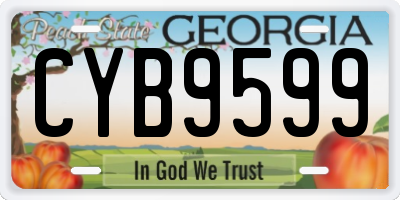 GA license plate CYB9599