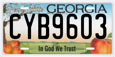 GA license plate CYB9603
