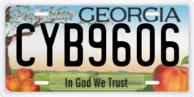 GA license plate CYB9606