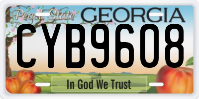 GA license plate CYB9608