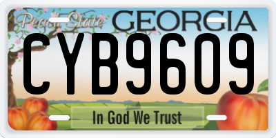 GA license plate CYB9609