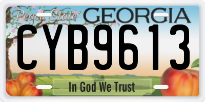 GA license plate CYB9613