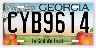 GA license plate CYB9614